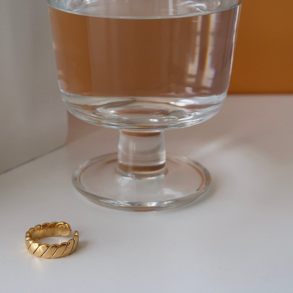NEW 18K Gold Plated Braided Open Ring - Picture 5 of 7